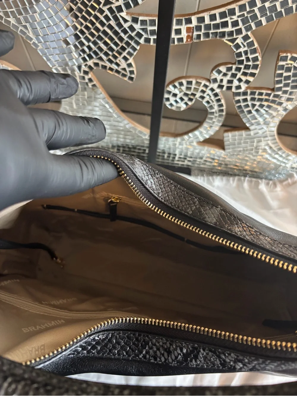 ⭐️Brahmin Edie Black Dietrich Leather Shoulder Bag